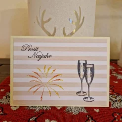 Neujahrskarte - Gläser - Prost Neujahr