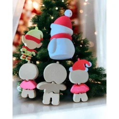 Niedliche 3D-gedruckte Weihnachtsfiguren – Baumschmuck & Geschenkidee