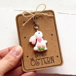 Niedlicher Hasen Anhänger mit Geschenkkarte – Perfekte Kleinigkeit fürs Osternest
