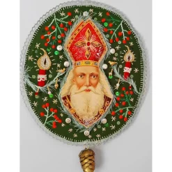 Nikolaus- und Weihnachtsdekoration als Kunst zum Aufhängen mit Stickereien und Verzierungen. Handgemacht und besonders!