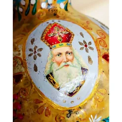 Nikolaus- und Weihnachtsdekoration im Vintage Stil: handbemalte Kunst-Kürbisse mit weihnachtlichen Motiven