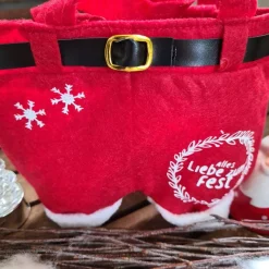 Nikolaushose Mini personalisierbar | Weihnachtsmann Hose als Geschenkverpackung | Lustige Nikolaus Geschenkidee für Kind