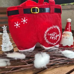 Nikolaushose Mini personalisierbar | Weihnachtsmann Hose als Geschenkverpackung | Lustige Nikolaus Geschenkidee für Kind