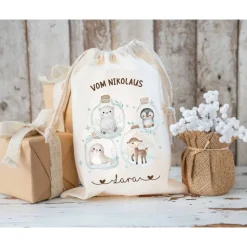 Nikolaussack, Geschenke Kinder personalisiert mit Name, Nikolausgeschenk, Tasche, Nikolausbeutel Weihnachten