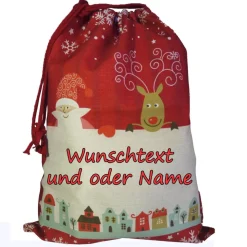 Nikolaussack mit Namen beidseitig personalisierbar in 2 Größen / Nikolaus / Weihnachtsmann / Nikolausstiefel mit Name