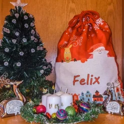 Nikolaussack mit Namen beidseitig personalisierbar in 2 Größen / Nikolaus / Weihnachtsmann / Nikolausstiefel mit Name