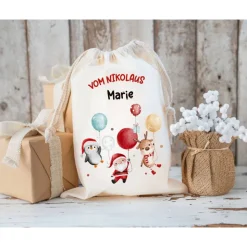 Nikolaussack, Weihnachtssäckchen personalisiert mit Name, Nikolausgeschenk, Tasche, Nikolausbeutel Weihnachten