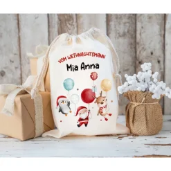 Nikolaussack, Weihnachtssäckchen personalisiert mit Name, Nikolausgeschenk, Tasche, Nikolausbeutel Weihnachten