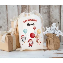 Nikolaussack, Weihnachtssäckchen personalisiert mit Name, Nikolausgeschenk, Tasche, Nikolausbeutel Weihnachten