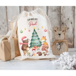 Nikolaussack, Weihnachtssäckchen personalisiert mit Name, Nikolausgeschenk, Tasche, Nikolausbeutel Weihnachten
