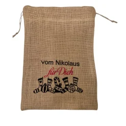 Nikolaussäckchen aus Jute, Weihnachtsbeutel, Geschenktasche, Jutebeutel