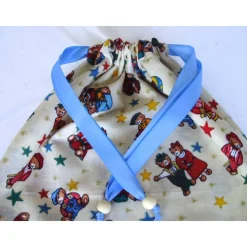 Nikolaussäckchen in beige mit schönen Teddybärmotiven genäht von Hobbyhaus