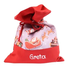 Nikolaussäckchen Nikolaus mit Schlitten und Namen Dekoration Weihnachten  Advent Alternative Nikolaustiefel Nikolaussack