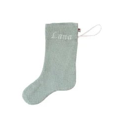 Nikolausstiefel / Nikolausstrumpf / Nikolaussocke aus Waffelpique mit Namen personalisiert