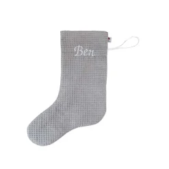 Nikolausstiefel / Nikolausstrumpf / Nikolaussocke aus Waffelpique mit Namen personalisiert