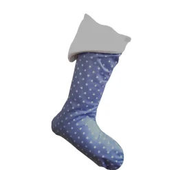 Nikolausstiefel blau mit Sterne, Kaminsocke zum befüllen und aufhängen