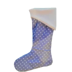 Nikolausstiefel blau mit Sterne, Kaminsocke zum befüllen und aufhängen