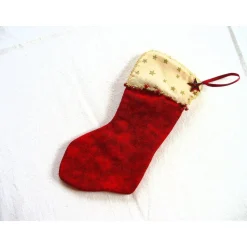 Nikolausstiefel Dekohänger in rot-beige genäht von Hobbyhaus