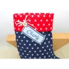 Nikolausstiefel dunkelblau rot Sterne mit Namen personalisiert / Stiefel Nikolaus Stoff / Nikolaussocke