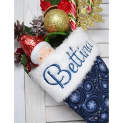 Nikolausstiefel High Heel aus Stoff personalisiert