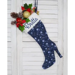 Nikolausstiefel High Heel aus Stoff personalisiert