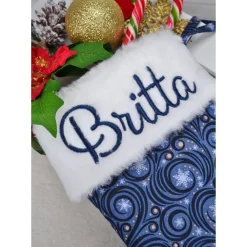 Nikolausstiefel High Heel aus Stoff personalisiert