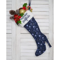 Nikolausstiefel High Heel aus Stoff personalisiert