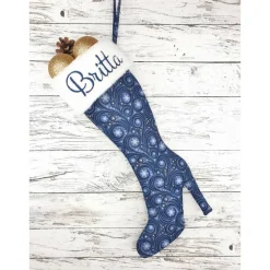 Nikolausstiefel High Heel aus Stoff personalisiert