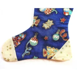 Nikolausstiefel klein in blau-beige genäht von Hobbyhaus