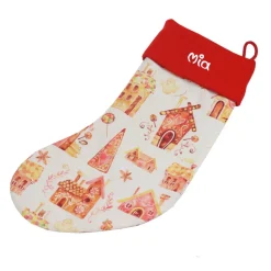 Nikolausstiefel Lebkuchenhaus mit Namen - Nikolaussocke personalisiert - Geschenk zum Nikolaus - Weihnachststiefel