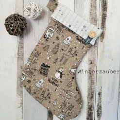 Nikolausstiefel mit Namen – Weihnachtsstiefel zum Befüllen | Personalisiertes Nikolaus Geschenk Handmade | Weihnachtsdek