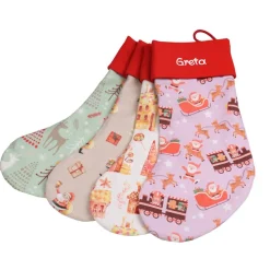 Nikolausstiefel Nikolaus mit Schlitten & Namen - Nikolaussocke personalisiert - Geschenk zum Nikolaus Weihnachststiefel