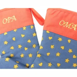 Nikolausstiefel OMA, goldfarben bestickt und gefüttert, Weihnachtsdeko