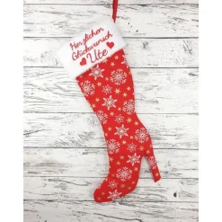Nikolausstiefel personalisiert Highheel aus Stoff zum Befüllen