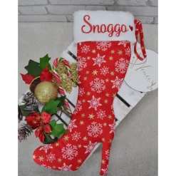 Nikolausstiefel personalisiert Highheel aus Stoff zum Befüllen