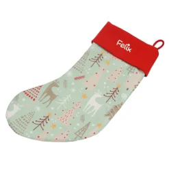 Nikolausstiefel Winterwald mit Namen - Nikolaussocke personalisiert - Geschenk zum Nikolaus Advent - Weihnachststiefel