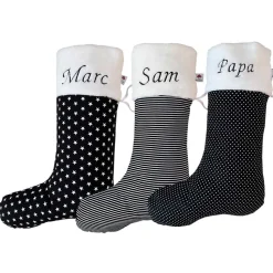 Nikolausstrumpf XXL / Nikolausstiefel / Nikolaussocke mit Namen personalisiert in schwarz