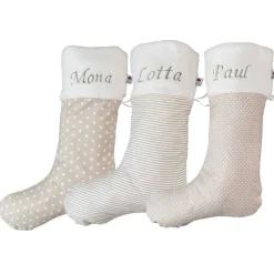 Nikolausstrumpf XXL / Nikolausstiefel / Nikolaussocke mit Namen personalisiert in schwarz