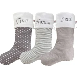 Nikolausstrumpf XXL / Nikolausstiefel / Nikolaussocke mit Namen personalisiert in schwarz