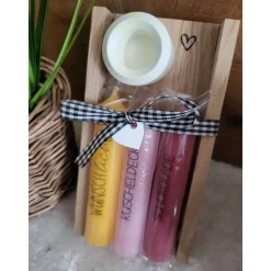 Nimm dir was du brauchst Geschenkset – Personalisierte Kerzen & Raysin Deko für Frauen - kleines Mitbringsel für Freundin - Danke sagen - Kleinigkeit schenken