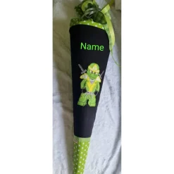 Ninja mit Namen Schultüte Zuckertüte Einschulung