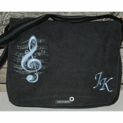 Notentasche/Schultertasche mit Monogramm personalisiert bestickt