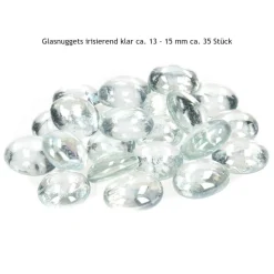 Nuggets Glas irisierend klar 13-15mm