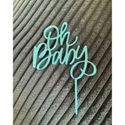 Oh Baby Cake Topper 3D Druck – Baby Shower & Gender Reveal Tortendeko in Wunschfarbe