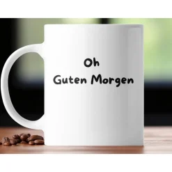 Oh Guten Morgen Tasse mit Eule – Lustige Kaffeetasse für Morgenmuffel & Kaffeeliebhaber