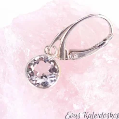 Ohrbrisuren mit großen runden Weißtopasen in Silberfassung