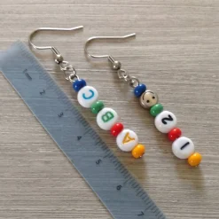Ohrhänger ' ABC' und '1,2,3,' nettes Geschenk zur Einschulung / 1. Schultag