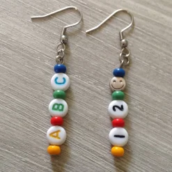 Ohrhänger ' ABC' und '1,2,3,' nettes Geschenk zur Einschulung / 1. Schultag
