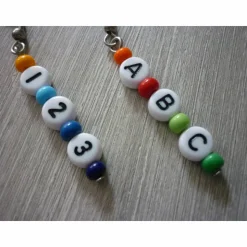 Ohrhänger ' ABC' und '1,2,3,' nettes Geschenk zur Einschulung / 1. Schultag