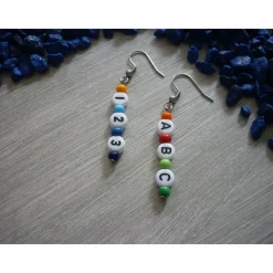 Ohrhänger ' ABC' und '1,2,3,' nettes Geschenk zur Einschulung / 1. Schultag